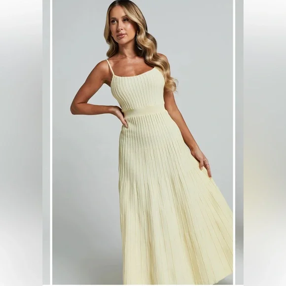 Showpo Yellow Ribbed Maxi Dress - Picture 2 of 4